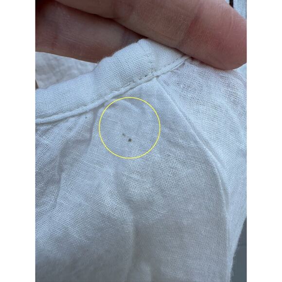 St Roche Lake Gauze Midi dress Ivory and Pink Embroidered w/Pockets Sz M NWT - Picture 16 of 16